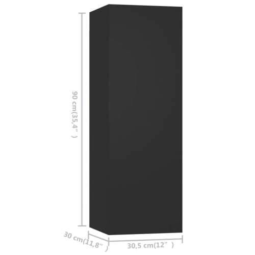 8-dijelni set TV ormarića crni od konstruiranog drva - Crna 8 80 cm Cijena