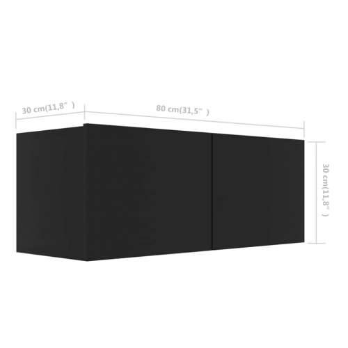 8-dijelni set TV ormarića crni od konstruiranog drva - Crna 8 80 cm Cijena