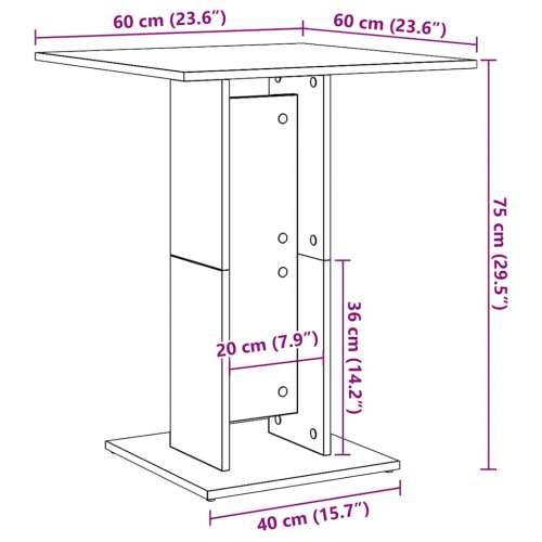 Bistro stol crni 60 x 60 x 75 cm od konstruiranog drva - Crna 1 Cijena