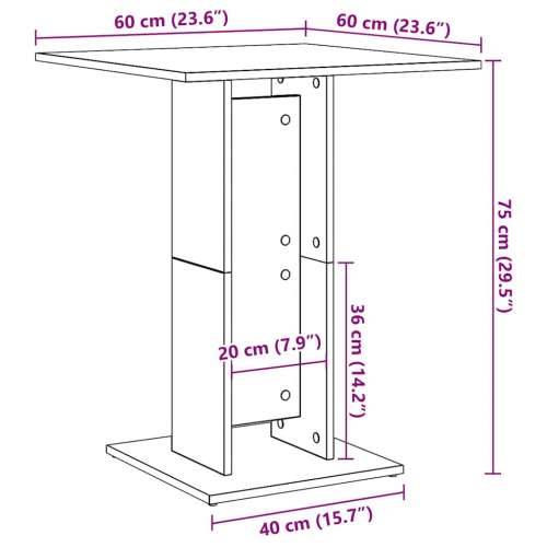 Bistro stol boja hrasta sonome 60x60x75 cm konstruirano drvo - sonoma hrast 1 Cijena