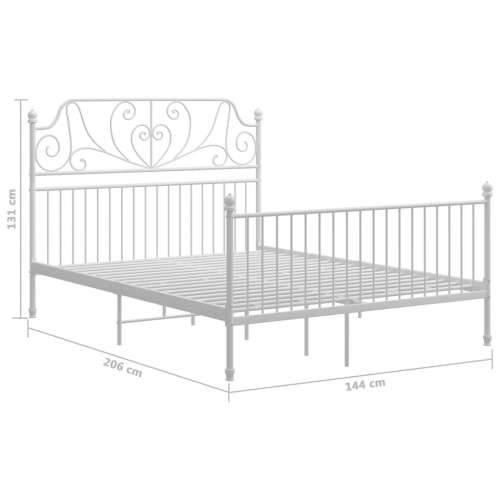 Okvir za krevet bijeli metalni 140 x 200 cm - Bijela 140 x 200 cm Cijena