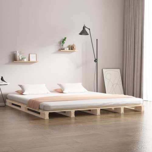Krevet od paleta 200 x 200 cm od masivne borovine - Prirodna 200 x 200 cm Cijena