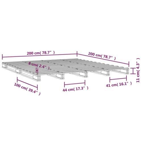 Krevet od paleta 200 x 200 cm od masivne borovine - Prirodna 200 x 200 cm Cijena