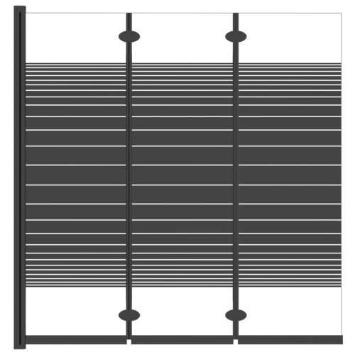 Sklopiva pregrada za tuš 3 panela 130 x 130 cm ESG crna Cijena