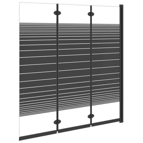Sklopiva pregrada za tuš 3 panela 130 x 130 cm ESG crna Cijena