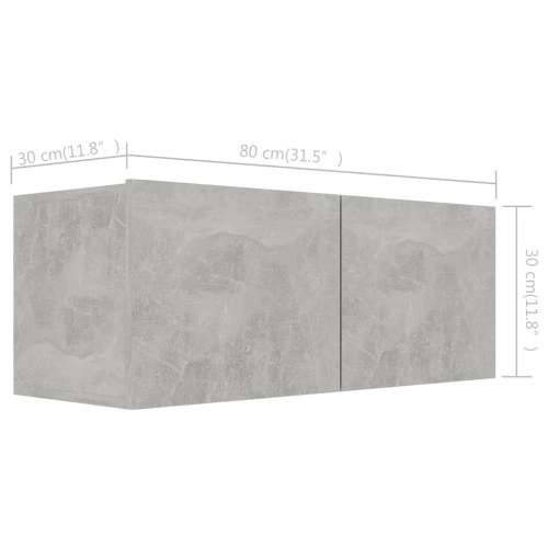 5-dijelni set TV ormarića siva boja betona konstruirano drvo - Beton siva 5 90 cm Cijena
