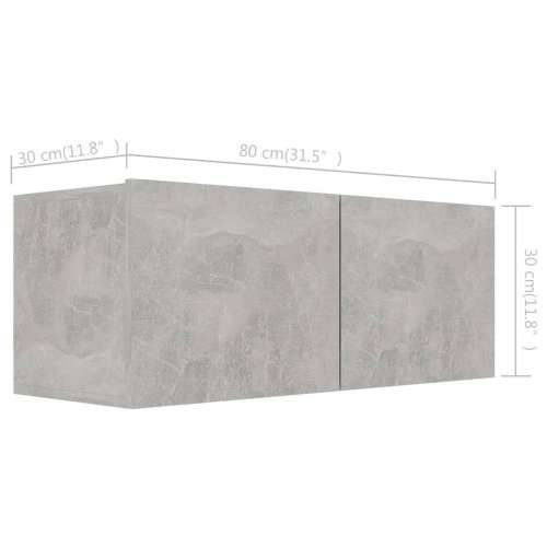 8-dijelni set TV ormarića siva boja betona konstruirano drvo - Beton siva 8 80 cm Cijena