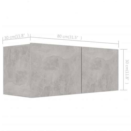 4-dijelni set TV ormarića siva boja betona konstruirano drvo - Beton siva 4 80 cm Cijena