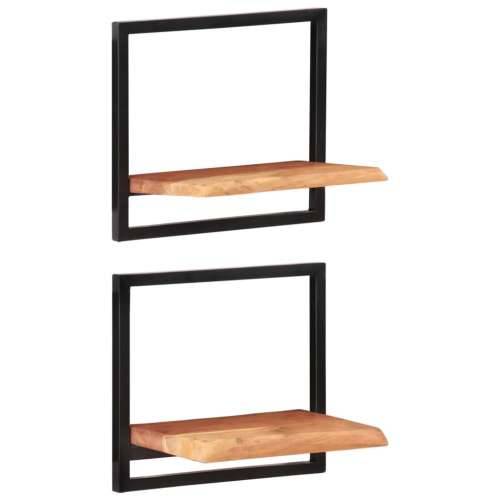 Zidne police 2 kom 40 x 24 x 35 cm masivni bagrem i čelik  - 40 x 24 x 35 cm 2 1 Cijena