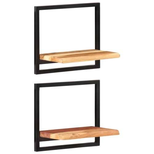 Zidne police 2 kom 40 x 24 x 35 cm masivni bagrem i čelik  - 40 x 24 x 35 cm 2 1 Cijena