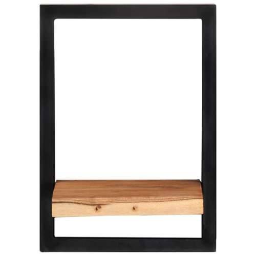 Zidne police 2 kom 25 x 25 x 35 cm masivni bagrem i čelik  - 25 x 25 x 35 cm 2 1 Cijena