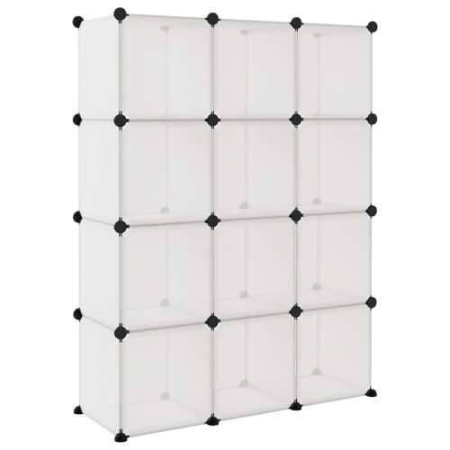 Kockasti organizator za pohranu s 12 kocki prozirni PP - Transparentan 94.5 x 31.5 x 124 cm 1 Cijena