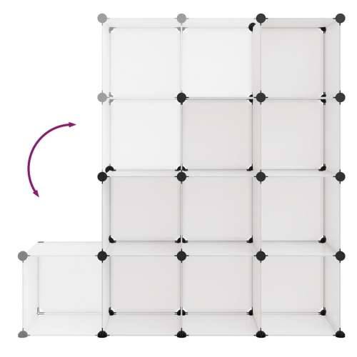 Kockasti organizator za pohranu s 12 kocki prozirni PP - Transparentan 94.5 x 31.5 x 124 cm 1 Cijena