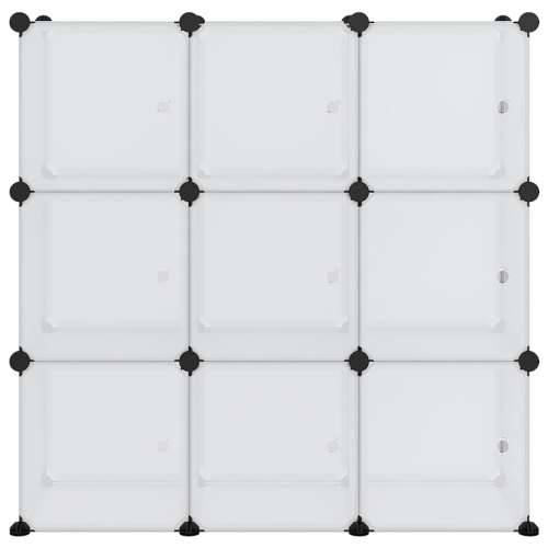 Kockasti organizator za pohranu s 9 kocki i vratima prozirni PP - prozirni i bijeli 94.5 x 31.5 x 94 cm 1 Cijena