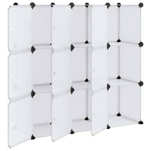 Kockasti organizator za pohranu s 9 kocki i vratima prozirni PP - prozirni i bijeli 94.5 x 31.5 x 94 cm 1 Cijena