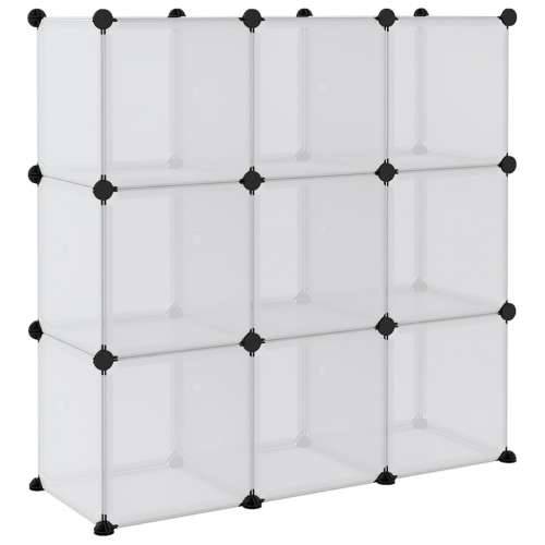 Kockasti organizator za pohranu s 9 kocki i vratima prozirni PP - prozirni i bijeli 94.5 x 31.5 x 94 cm 1 Cijena