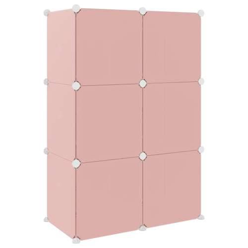 Dječji kockasti ormarić za pohranu sa 6 kocka ružičasti PP - Ružičasta 74 x 36.5 x 108 cm 1 Cijena