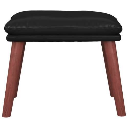 Tabure crni 45x29,5x35 cm od umjetne kože - Crna 1 Drvena noga Cijena