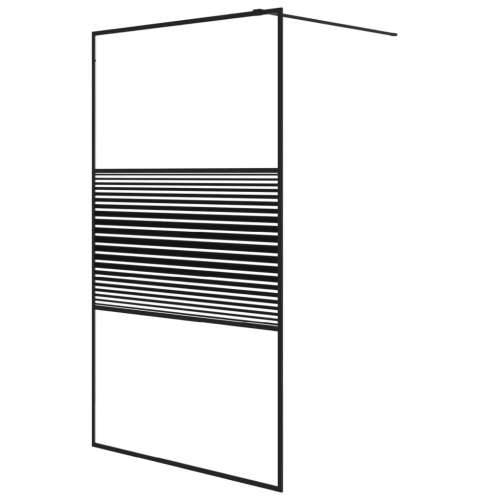 Pregrada za tuš crna 115 x 195 cm s prozirnim staklom ESG Cijena