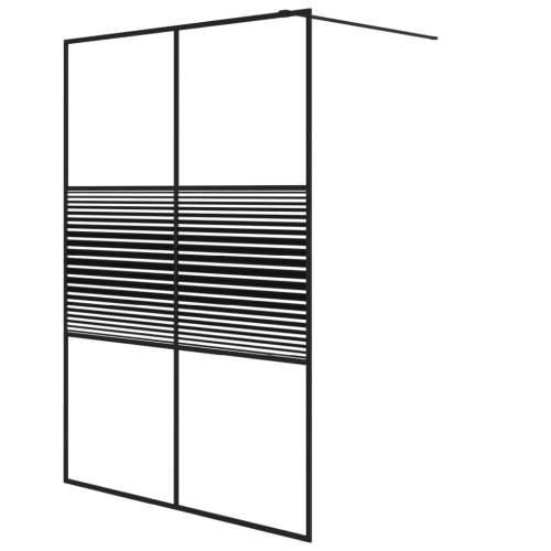 Pregrada za tuš crna 140 x 195 cm s prozirnim staklom ESG Cijena