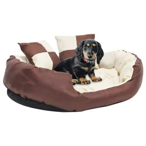 Dvostrani perivi jastuk za pse smeđi i krem 85 x 70 x 20 cm Cijena