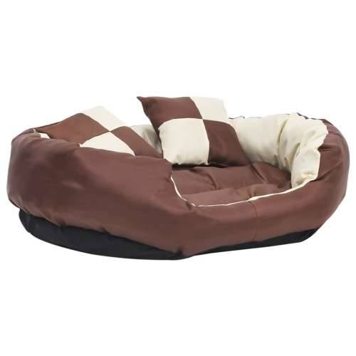 Dvostrani perivi jastuk za pse smeđi i krem 85 x 70 x 20 cm Cijena