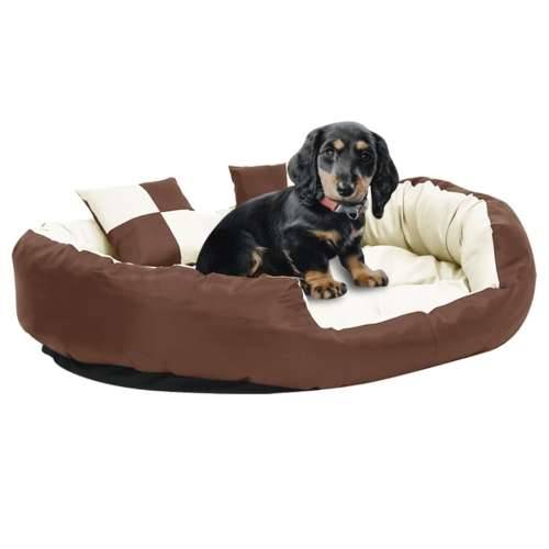 Dvostrani perivi jastuk za pse smeđi i krem 110 x 80 x 23 cm Cijena