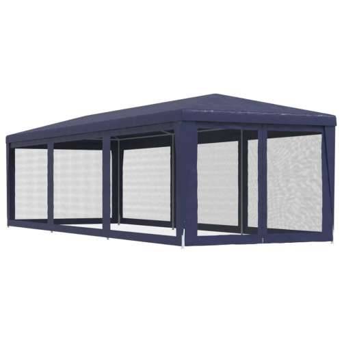 Šator za svadbe - šator za zabave s 8 mrežastih bočnih zidova plavi 3 x 9 m HDPE - Plava 3 x 9 m 1 with 8 sidewalls Cijena