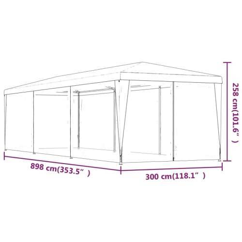 Šator za svadbe - šator za zabave s 8 mrežastih bočnih zidova plavi 3 x 9 m HDPE - Plava 3 x 9 m 1 with 8 sidewalls Cijena
