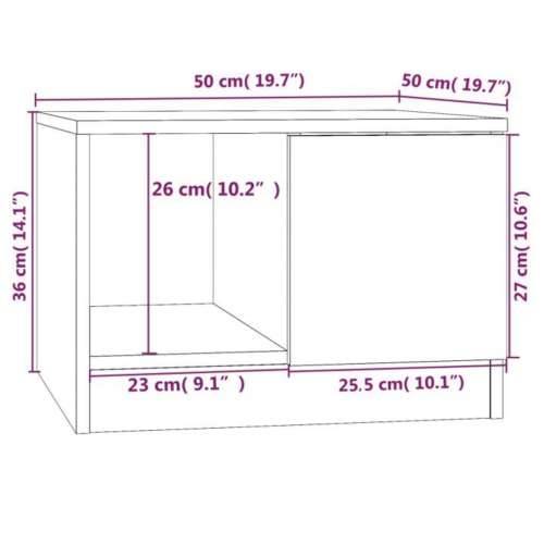 Stolić za kavu bijeli 50 x 50 x 36 cm od konstruiranog drva Cijena