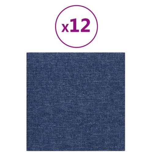 Zidne ploče od tkanine 12 kom plave 30 x 30 cm 1,08 m² - Plava 30 x 30 cm 12 Pravokutno Cijena