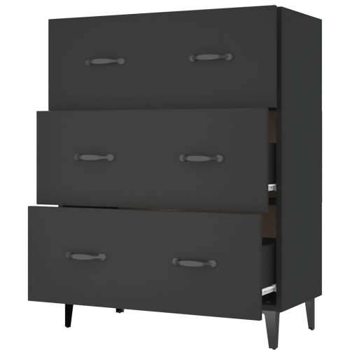 Komoda crna 69,5 x 34 x 90 cm od konstruiranog drva Crna 1 Cijena
