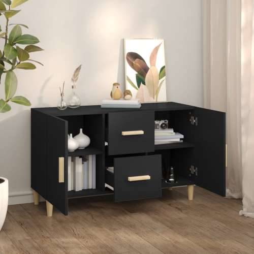 Komoda crna 100 x 36 x 60 cm od konstruiranog drva Crna 1 Cijena