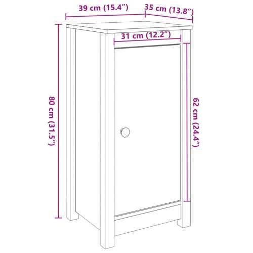 Komoda sivi 39x35x80 cm od masivne borovine Siva 1 Bočni ormarić s 1 vratima Cijena