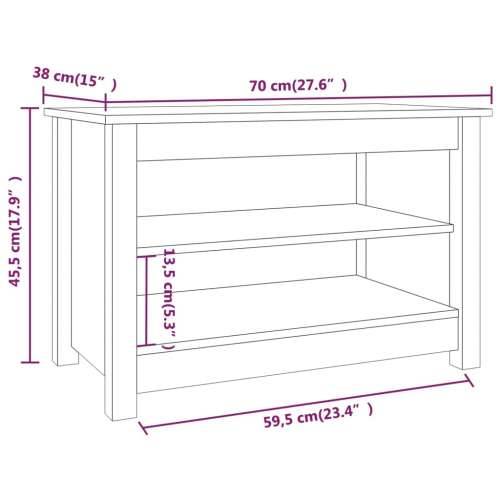 Klupa za cipele 70x38x45,5 cm od masivne borovine - Prirodna 1 70 cm Cijena