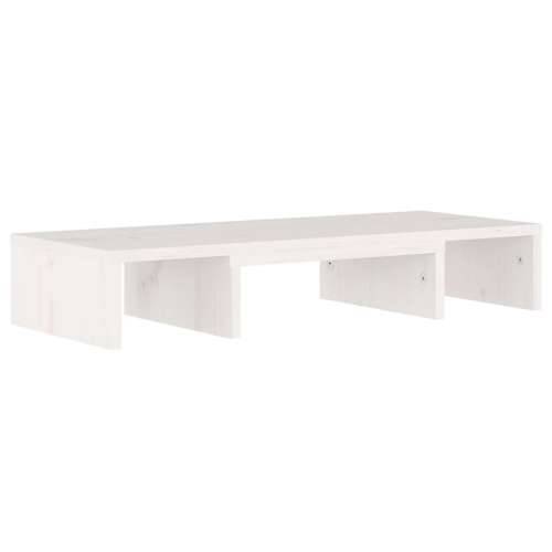 Stalak za monitor bijeli 60 x 24 x 10,5 cm od masivne borovine - Bijela 1 60 cm Cijena