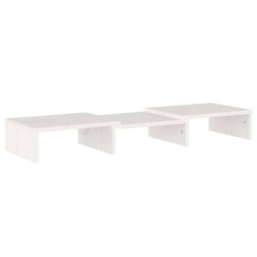 Stalak za monitor bijeli 60 x 24 x 10,5 cm od masivne borovine - Bijela 1 60 cm Cijena
