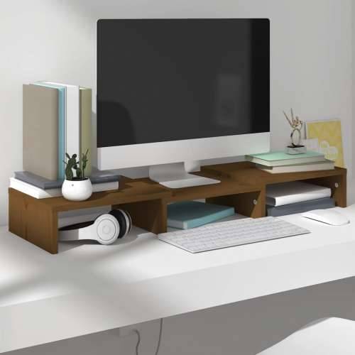 Stalak za monitor boja meda 60x24x10,5 cm od masivne borovine - boja meda 1 60 cm Cijena