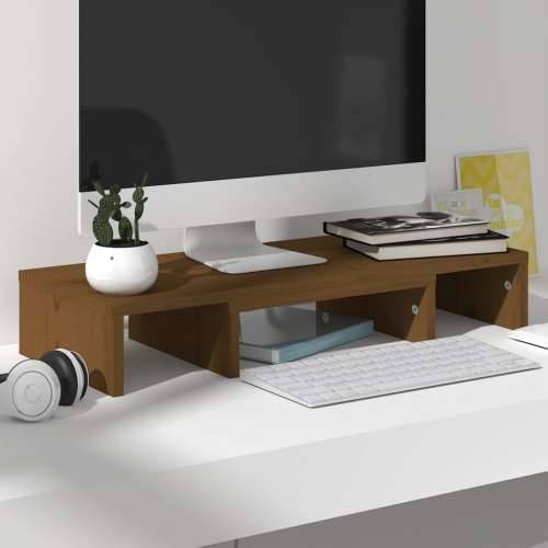 Stalak za monitor boja meda 60x24x10,5 cm od masivne borovine - boja meda 1 60 cm Cijena