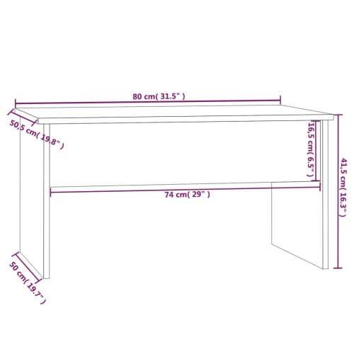 Stolić za kavu bijeli 80 x 50,5 x 41,5 cm od konstruiranog drva Cijena