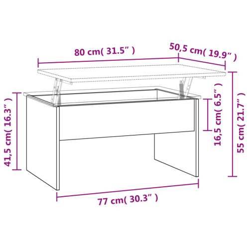Stolić za kavu bijeli 80 x 50,5 x 41,5 cm od konstruiranog drva - Bijela 80 x 50 x 41.5 cm 1 Cijena