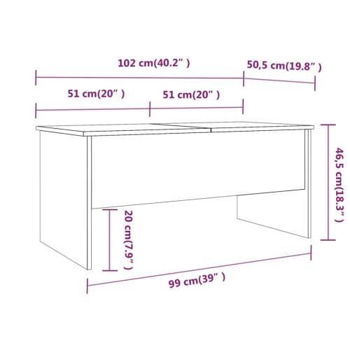 Stolić za kavu bijeli 102x50,5x46,5 cm od konstruiranog drva - Bijela 102 x 50 x 46.5 cm 1 Cijena