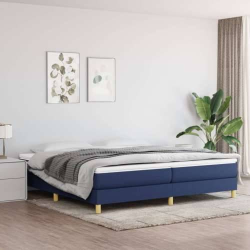 Okvir za krevet s oprugama plavi 200x200 cm od tkanine