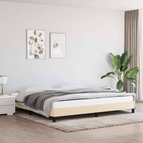 Okvir za krevet bez madraca krem 200x200 cm od tkanine Cijena