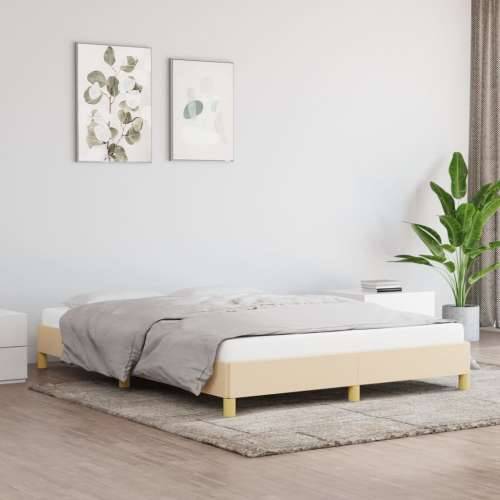 Okvir za krevet bez madraca krem 160x200 cm od tkanine Cijena