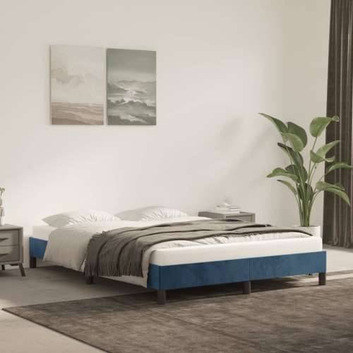 Okvir za krevet bez madraca tamnoplavi 140x190 cm baršunasti - Tamno plava 140 x 190 cm 25 cm Cijena