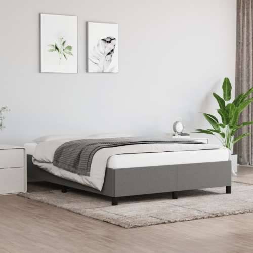 Okvir za krevet bez madraca tamnosivi 140 x 190 cm od tkanine - Tamno siva 140 x 190 cm 35 cm Cijena