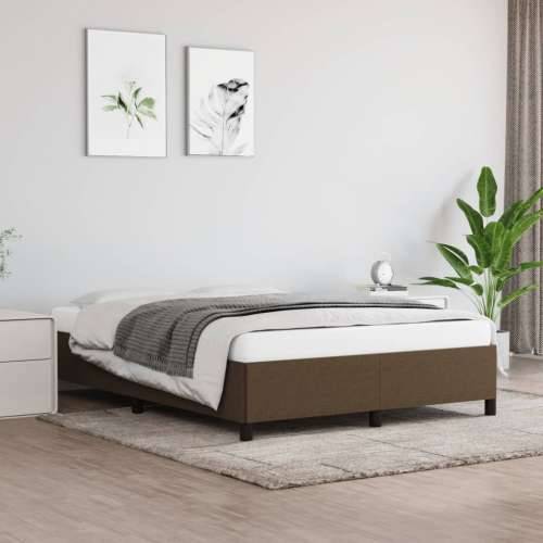 Okvir za krevet bez madraca tamnosmeđi 140 x 190 cm od tkanine Tamno smeđa 140 x 190 cm 35 cm Cijena