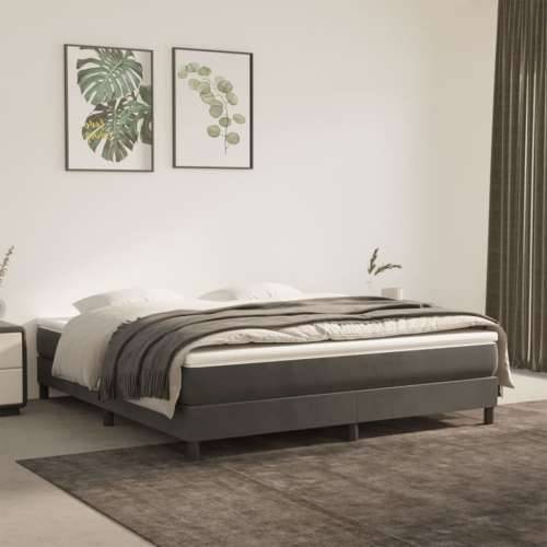 Okvir za krevet s oprugama tamnosivi 160x200 cm baršunasti Cijena