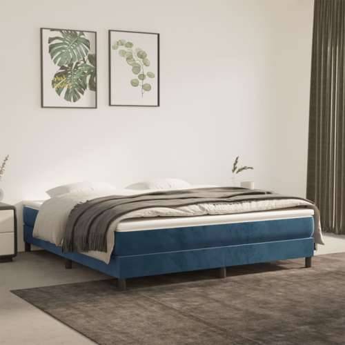 Okvir za krevet tamnoplavi 160x200 cm baršunasti